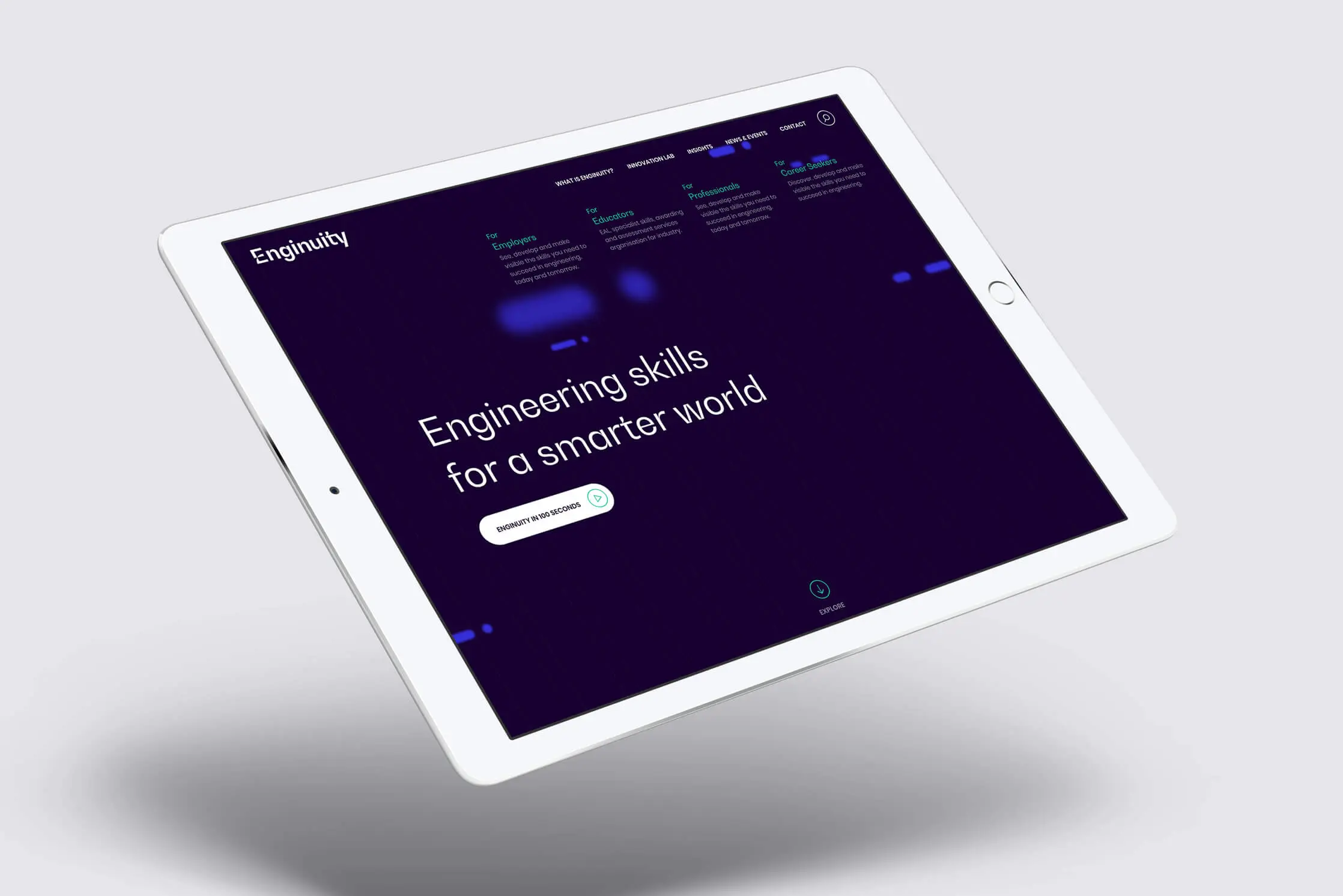 Enginuity tablet mockup