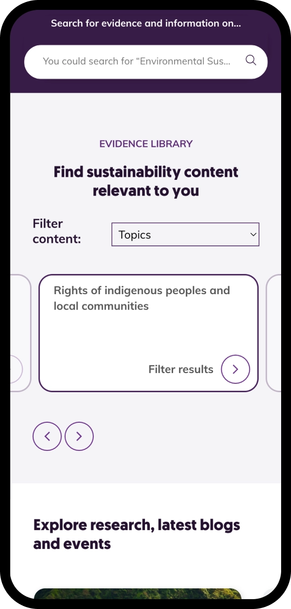Evidensia evidence library on a mobile device