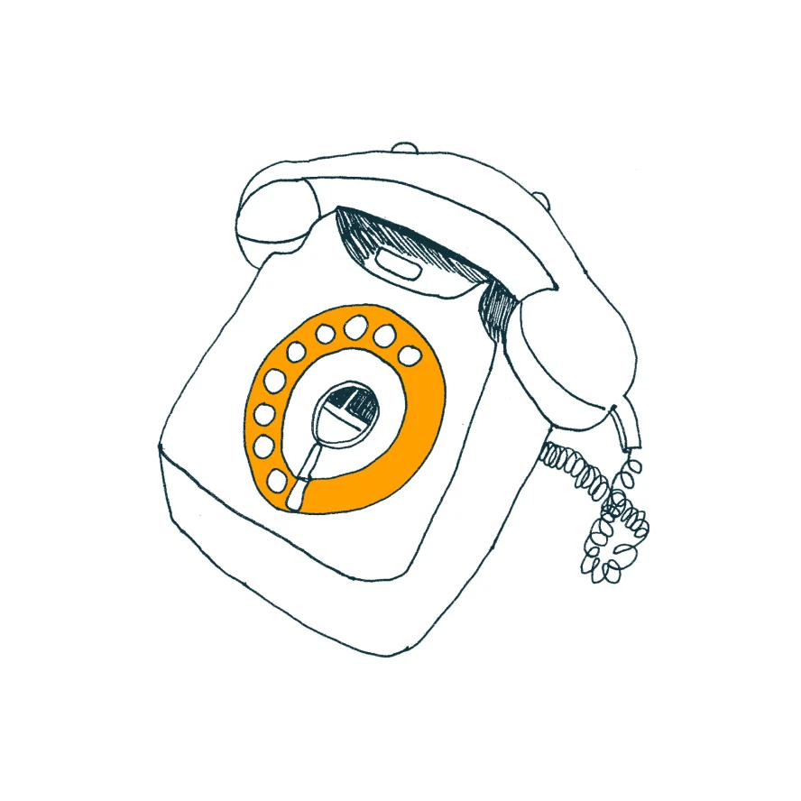 Graphic of a orange microphone