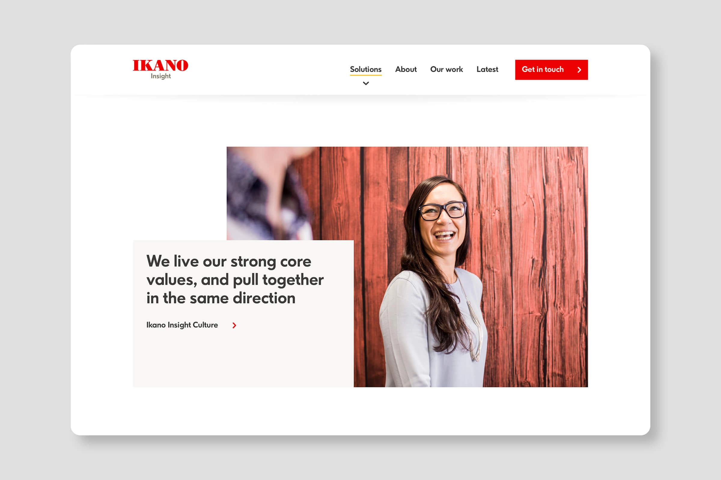 Ikano Website Screenshot - Core values