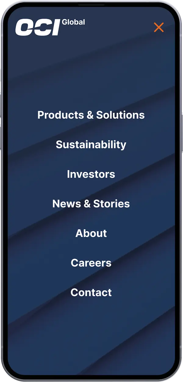 OCI Global mobile menu