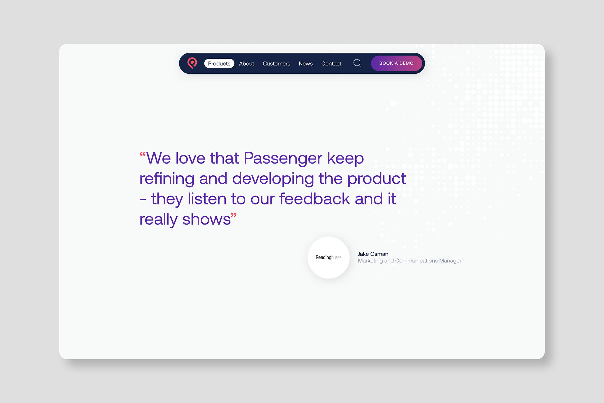 Passenger Testimonial