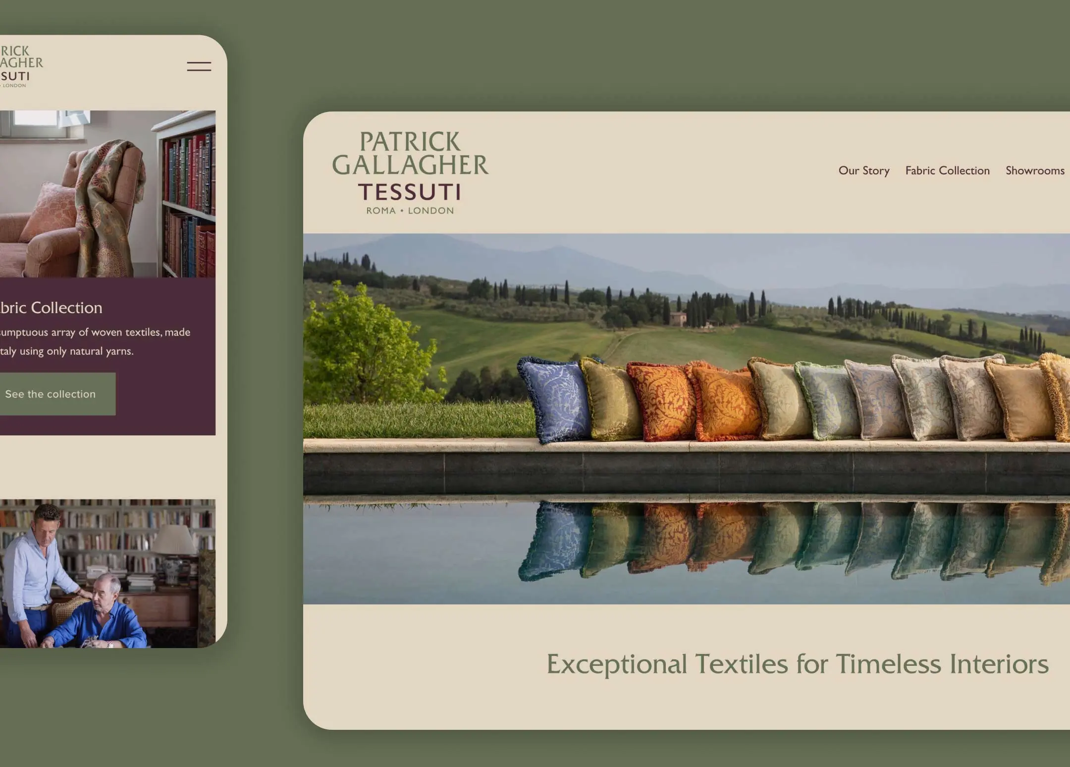 Patrick Gallagher Tessuti Website Design