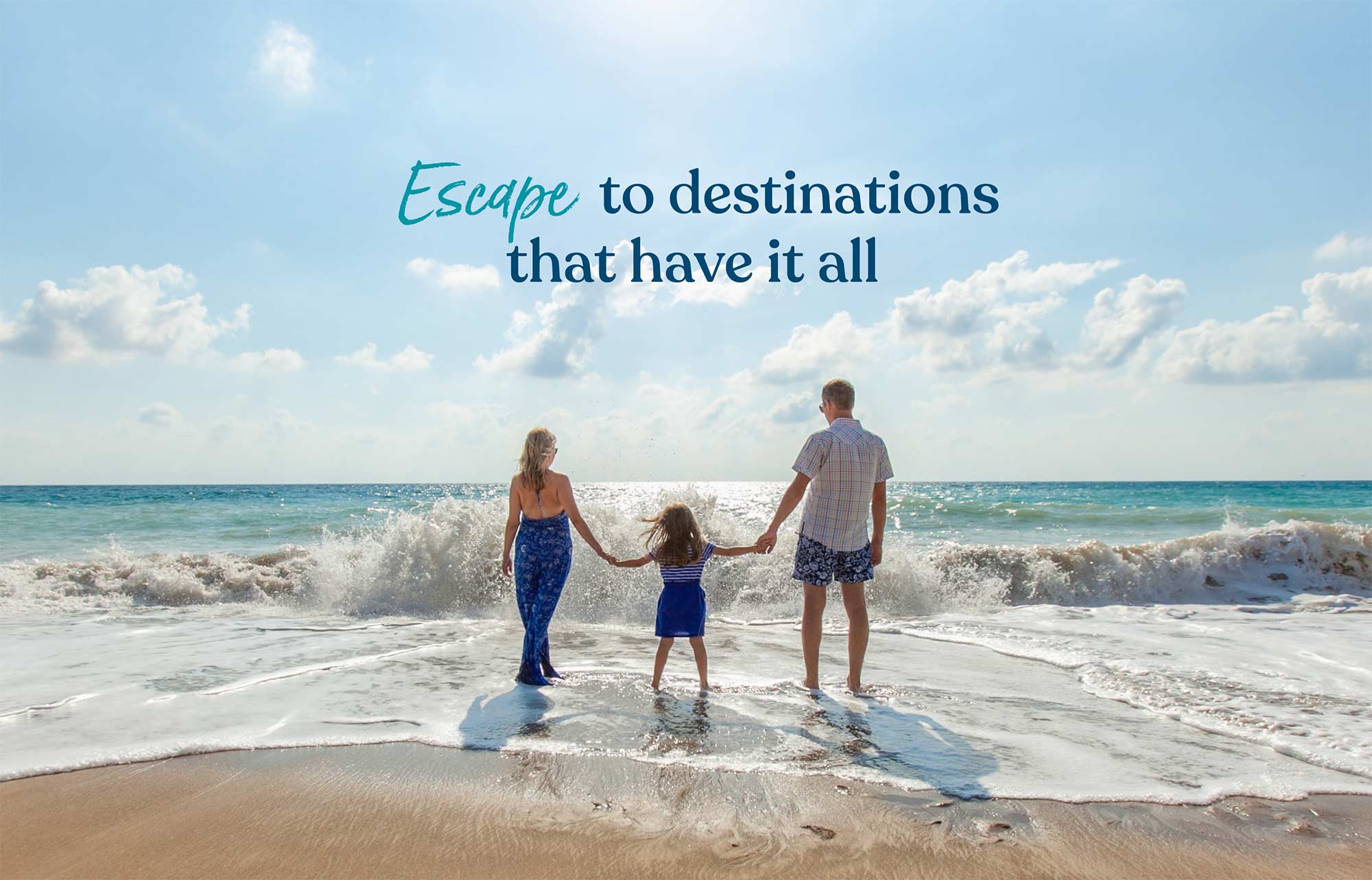 family on beach with waterside messaging