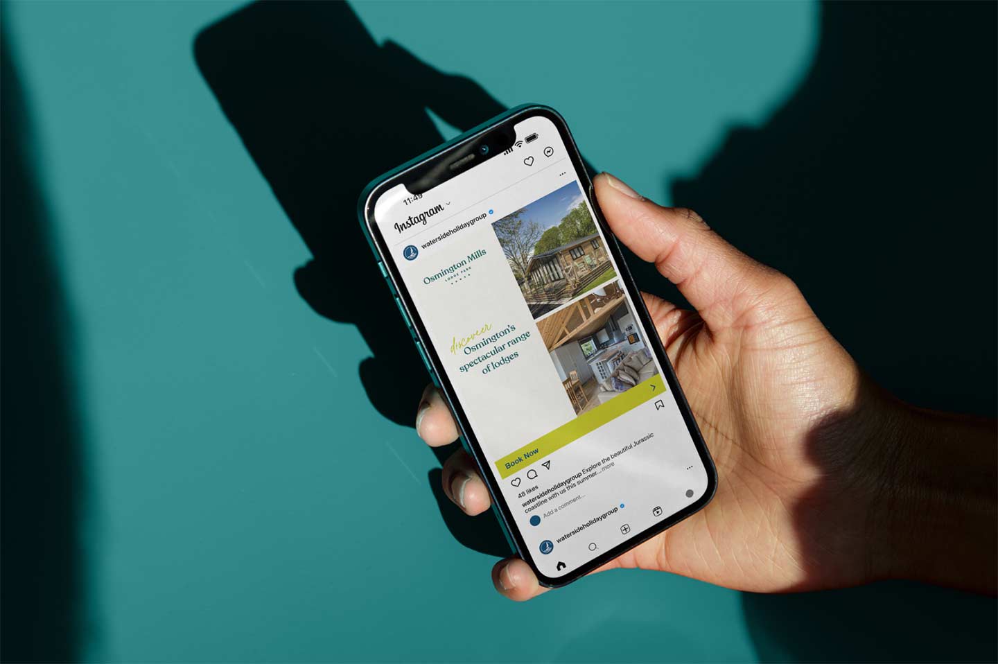 instagram advert on phone